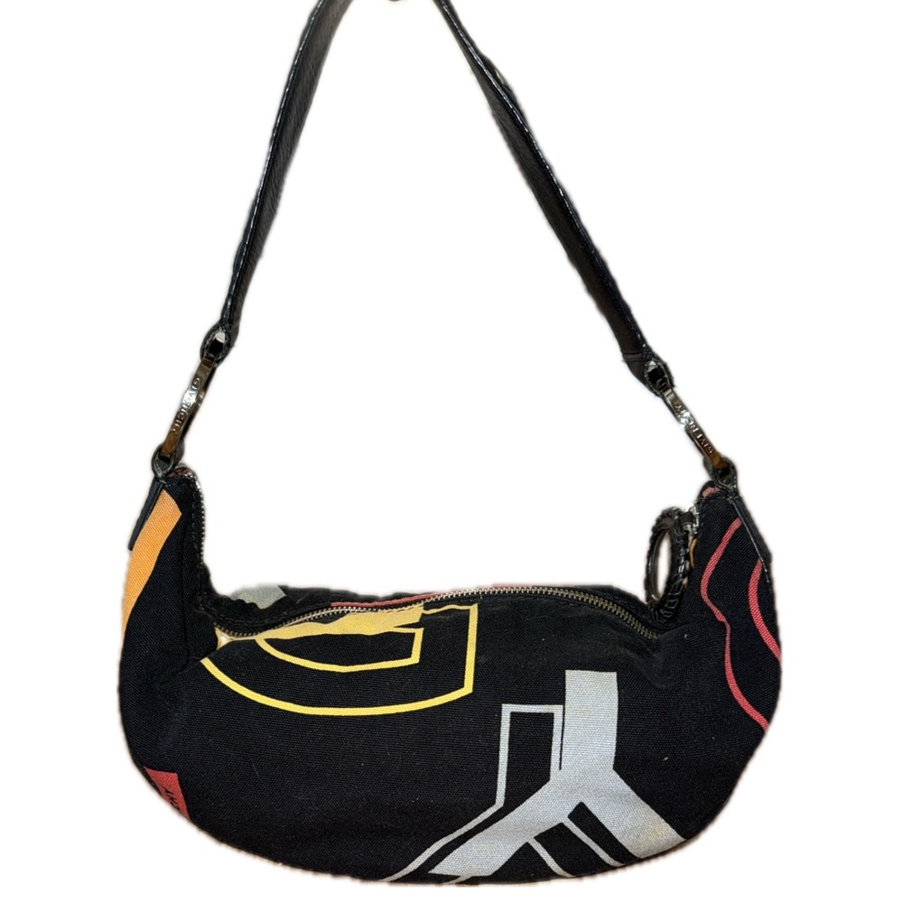 Vtg Givenchy canvas hobo purse back